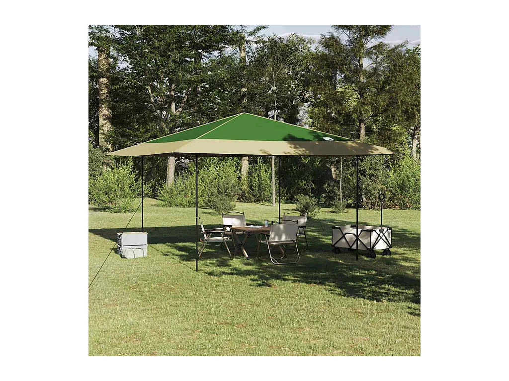 Tente à auvent pop-up Vert 400 x 400 cm tissu