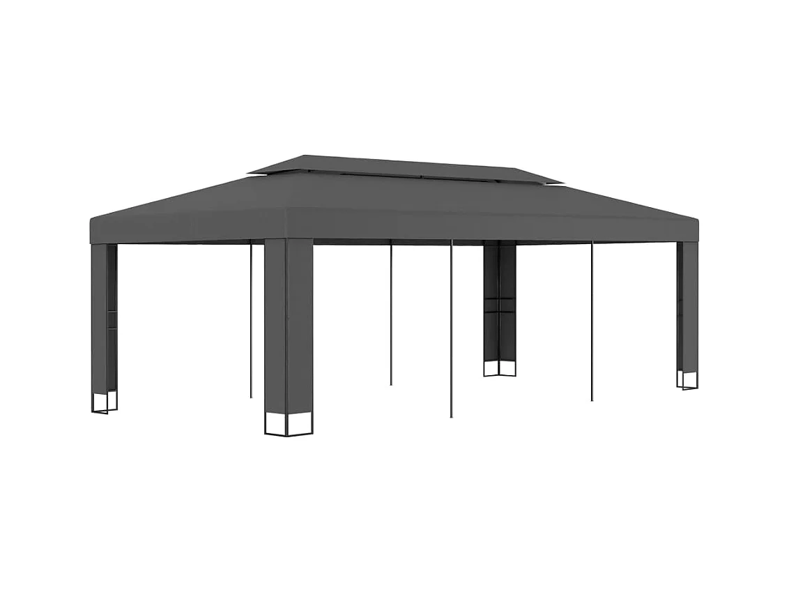 Cenador con doble techo 3x6 m Antracita