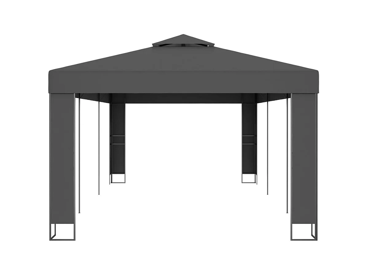Cenador con doble techo 3x6 m Antracita