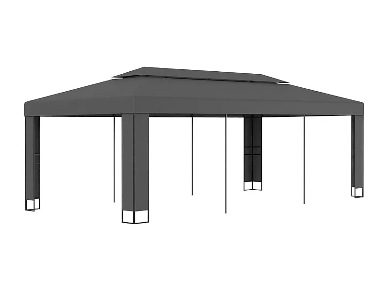 Gazebo con doppio tetto 3x6 m Antracite