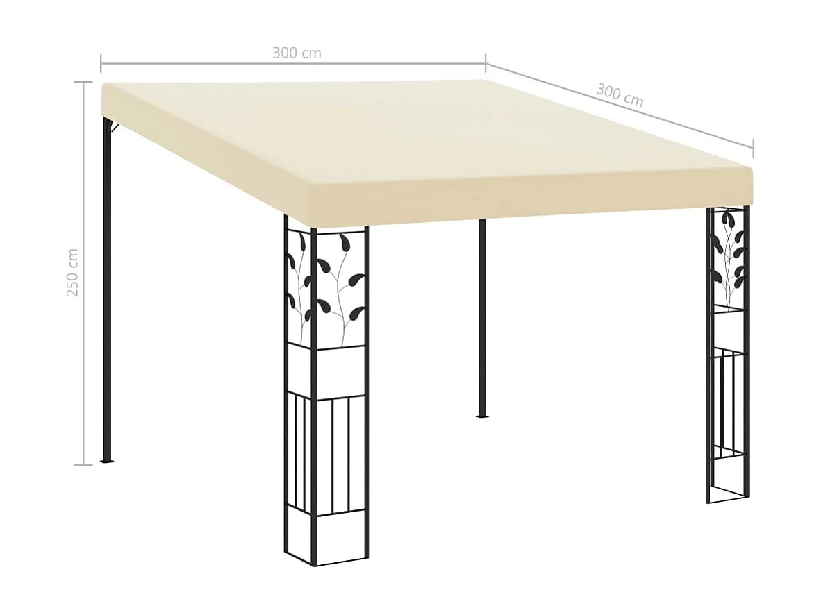 Cenador de pared 3x3x2,5m Crema