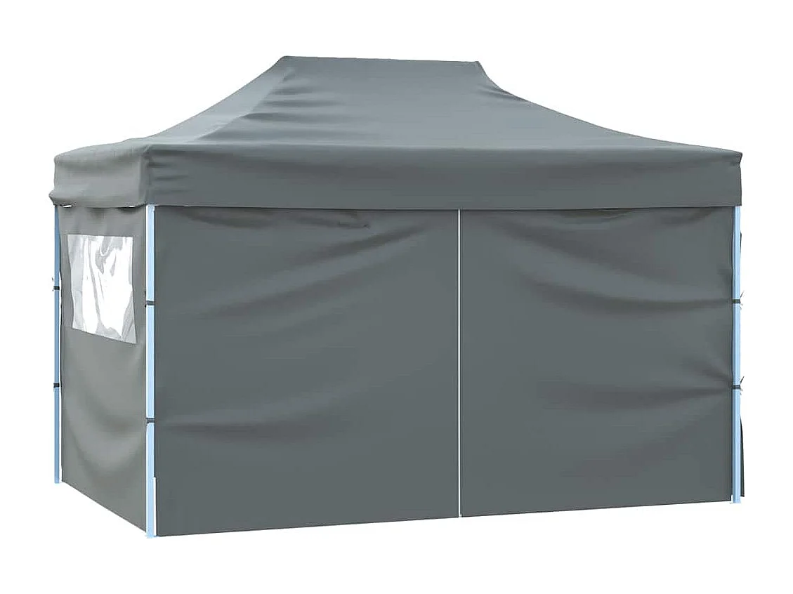 Tenda pieghevole per ricevimenti a 4 pareti 3x4 m Acciaio antracite