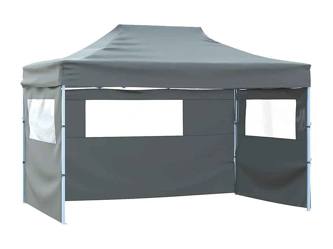 Tenda pieghevole per ricevimenti a 4 pareti 3x4 m Acciaio antracite