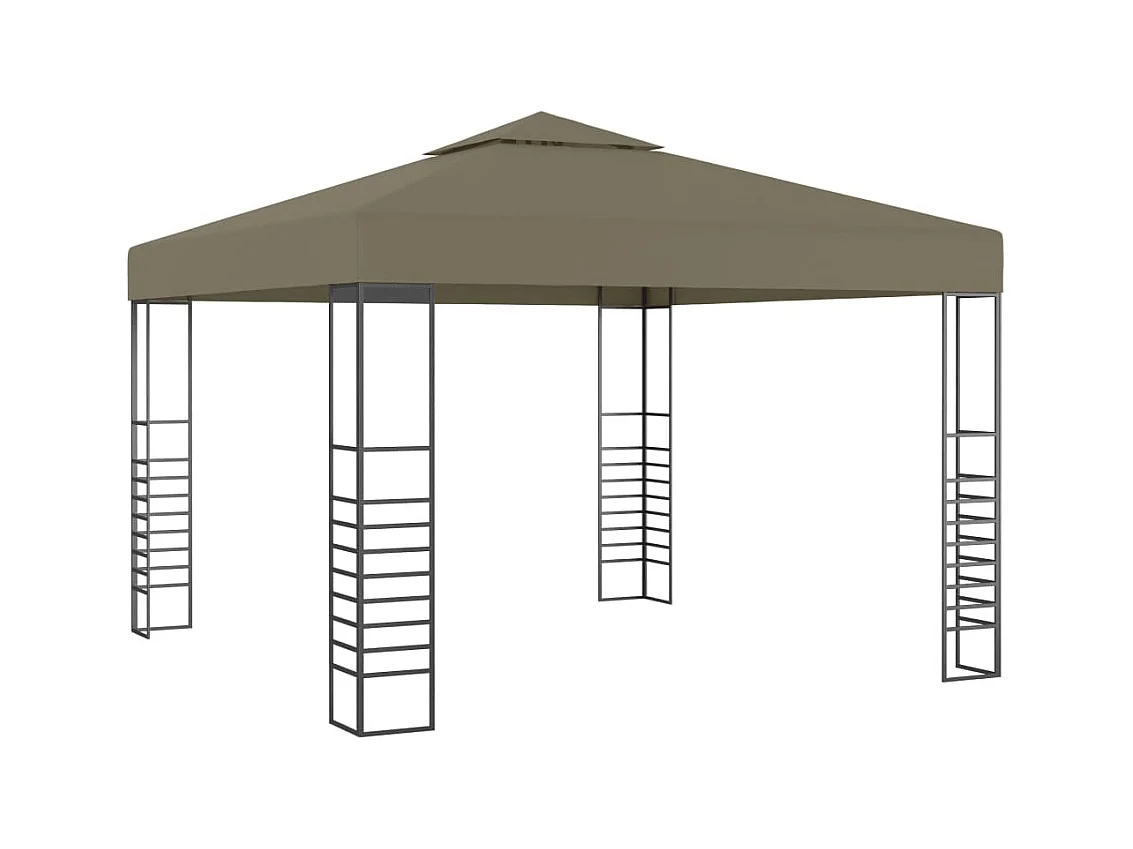 Chapiteau avec guirlande lumineuse à LED 3x3 m Taupe