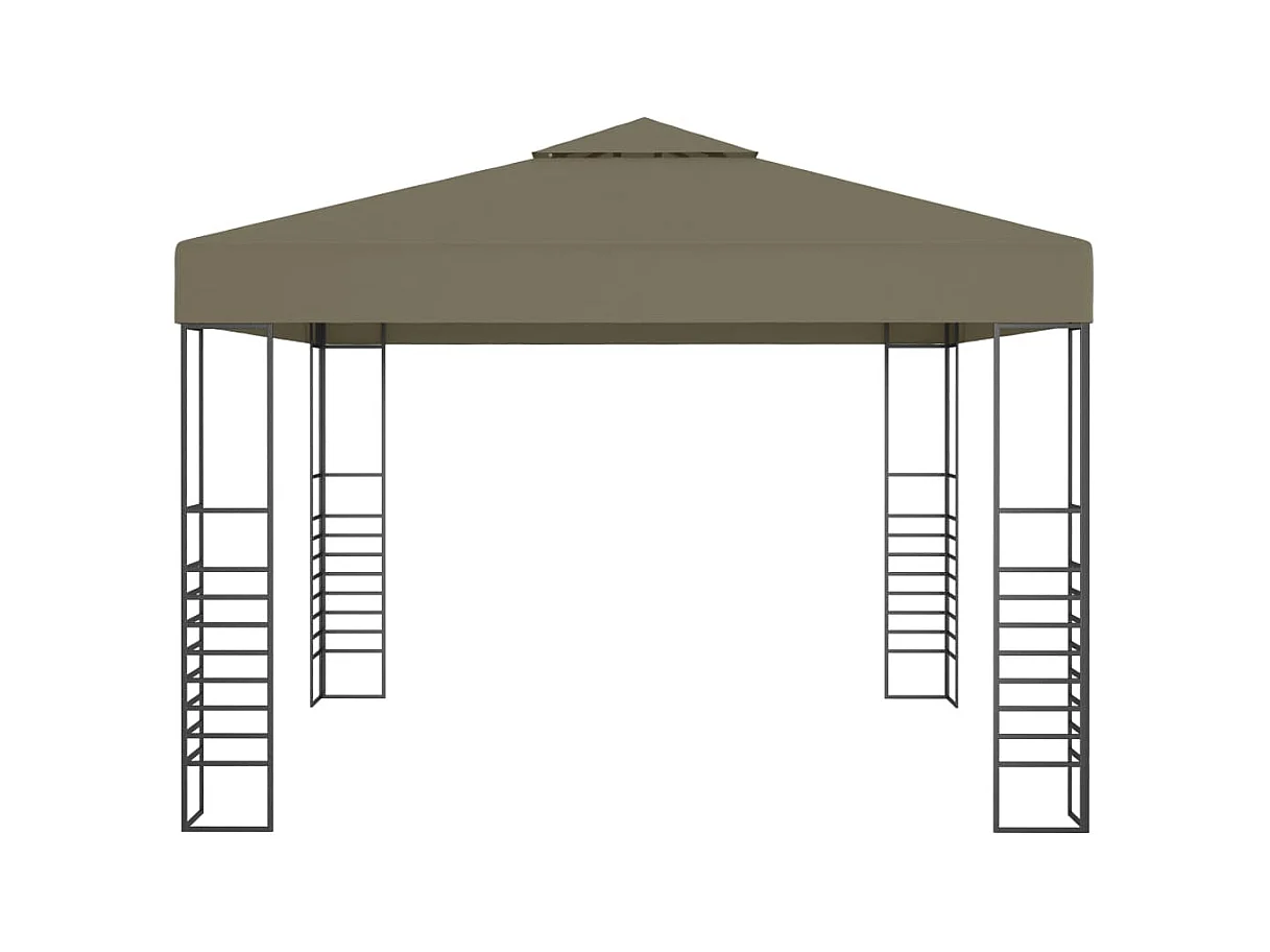 Chapiteau avec guirlande lumineuse à LED 3x3 m Taupe