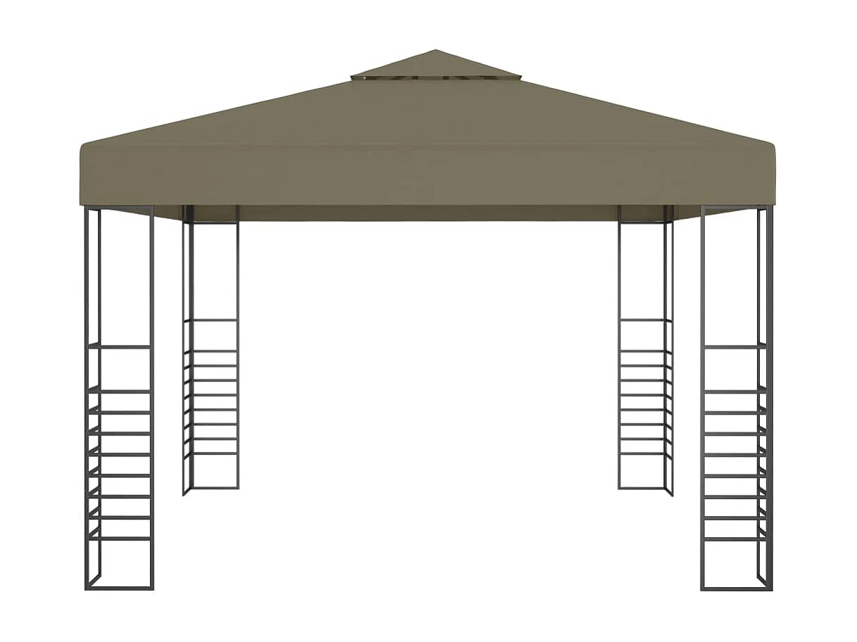 Chapiteau avec guirlande lumineuse à LED 3x3 m Taupe