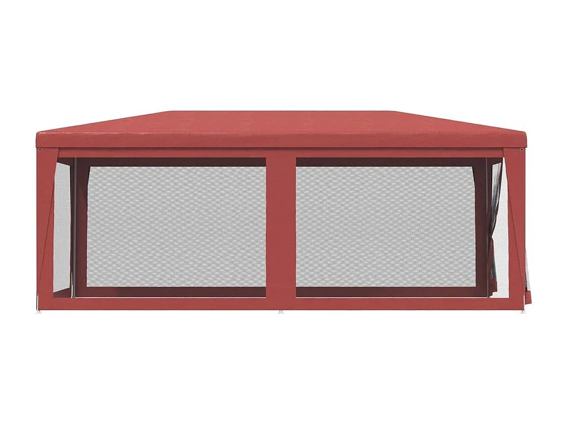 Tenda per feste con 6 pareti laterali in rete rossa 3x6m HDPE