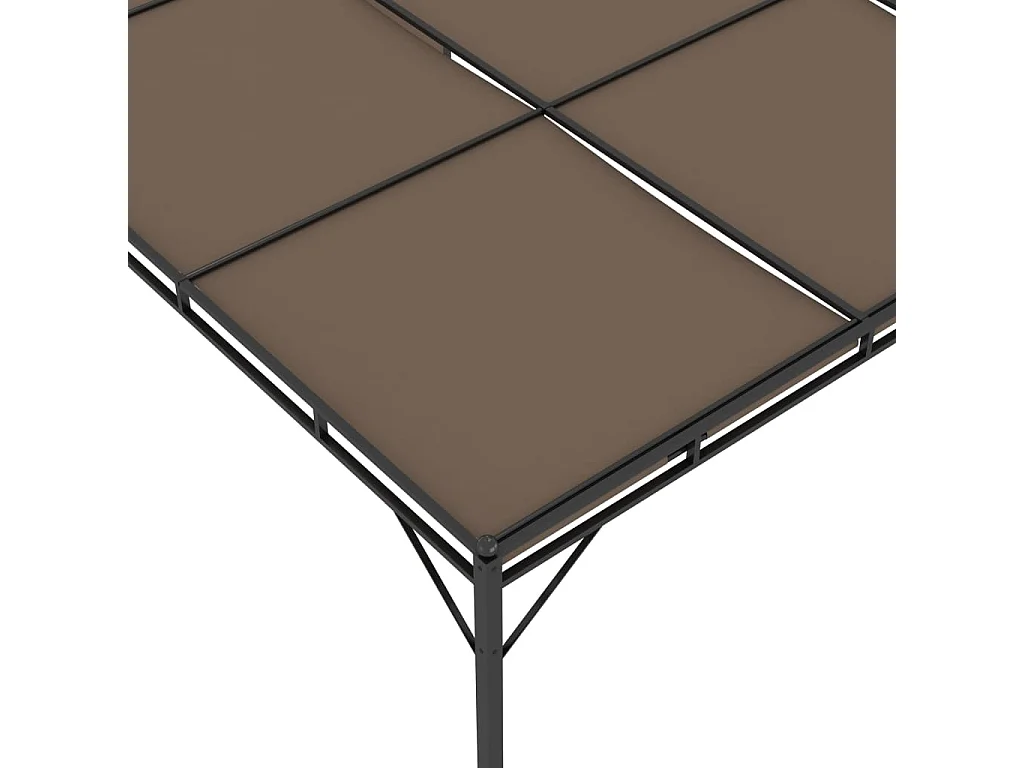 Cenador de jardín con cortina lateral 4x3x2,25 m Taupe