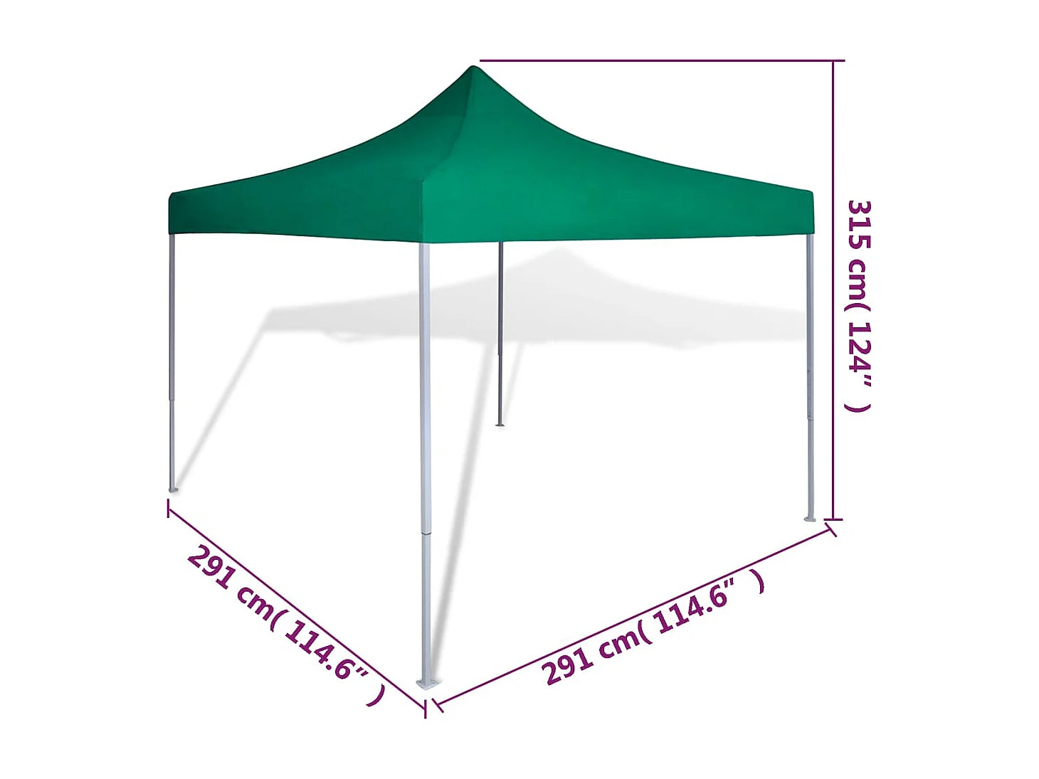 Carpa plegable verde 3 x 3 m