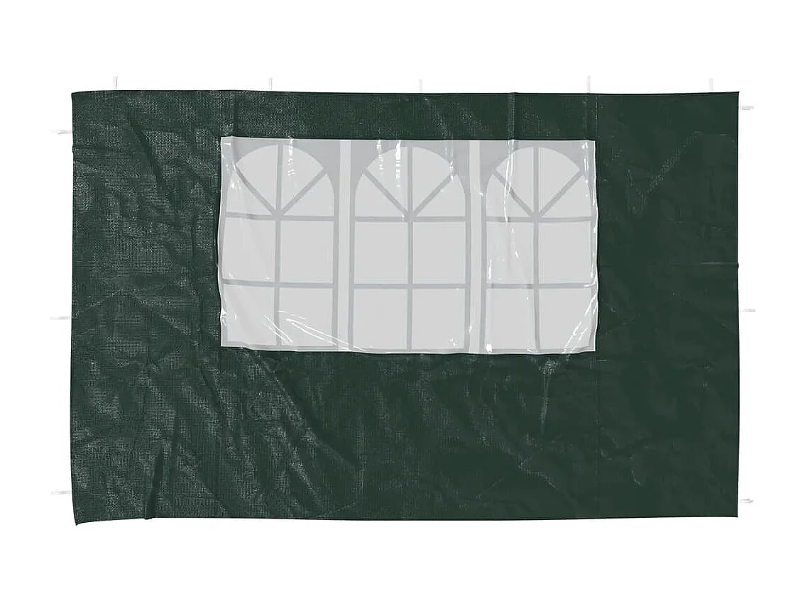 Parete per tenda da ricevimento in 2 pezzi con finestra PE verde