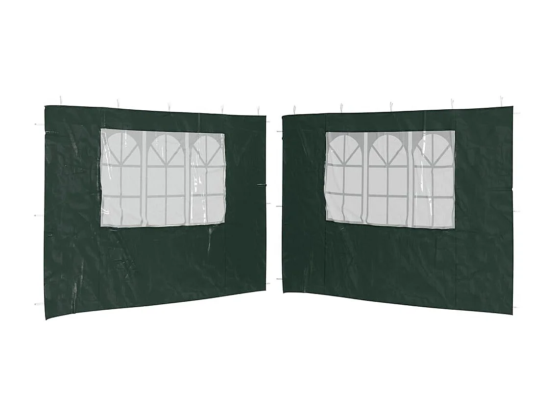 Parete per tenda da ricevimento in 2 pezzi con finestra PE verde
