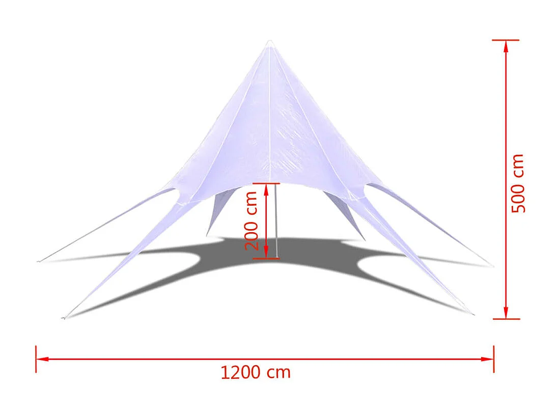 Carpa de jardín en forma de estrella de 12 m