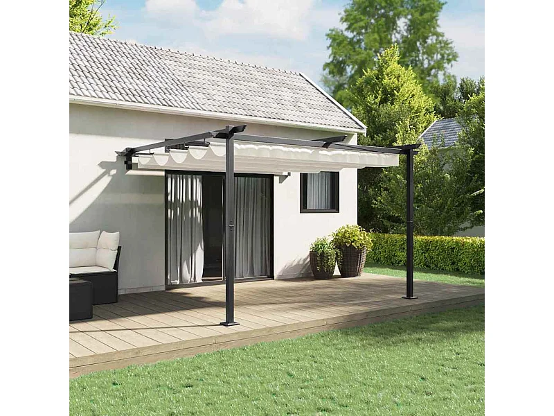 Gazebo mural Crème Acier