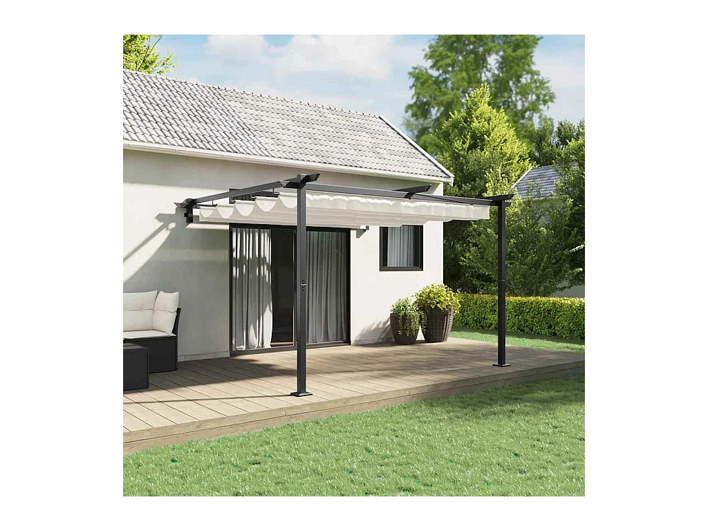 Gazebo mural Crème Acier