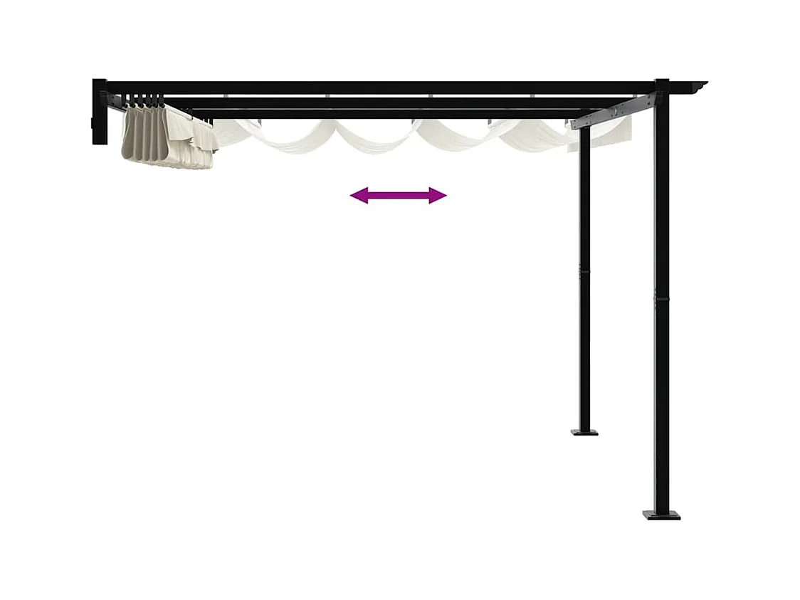 Gazebo mural Crème Acier