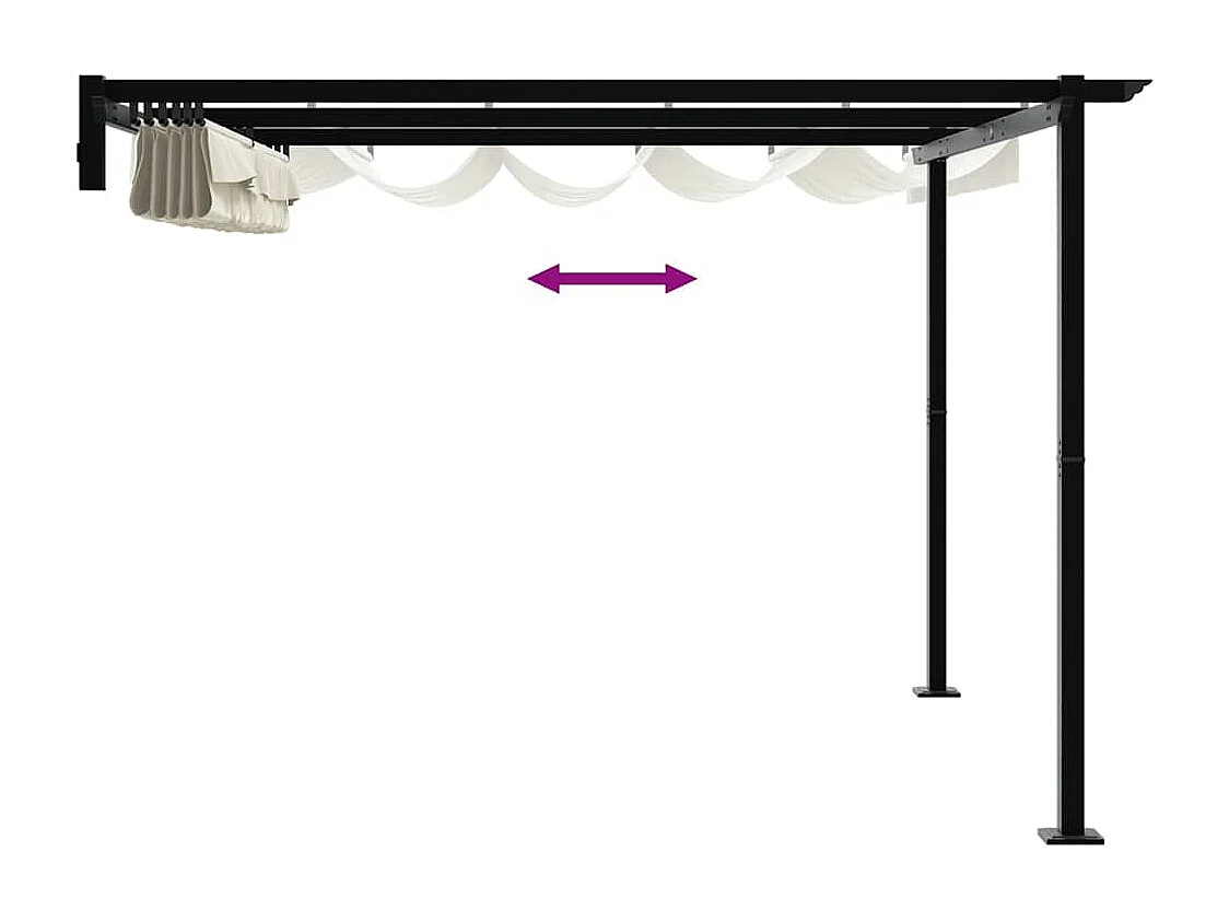 Gazebo mural Crème Acier