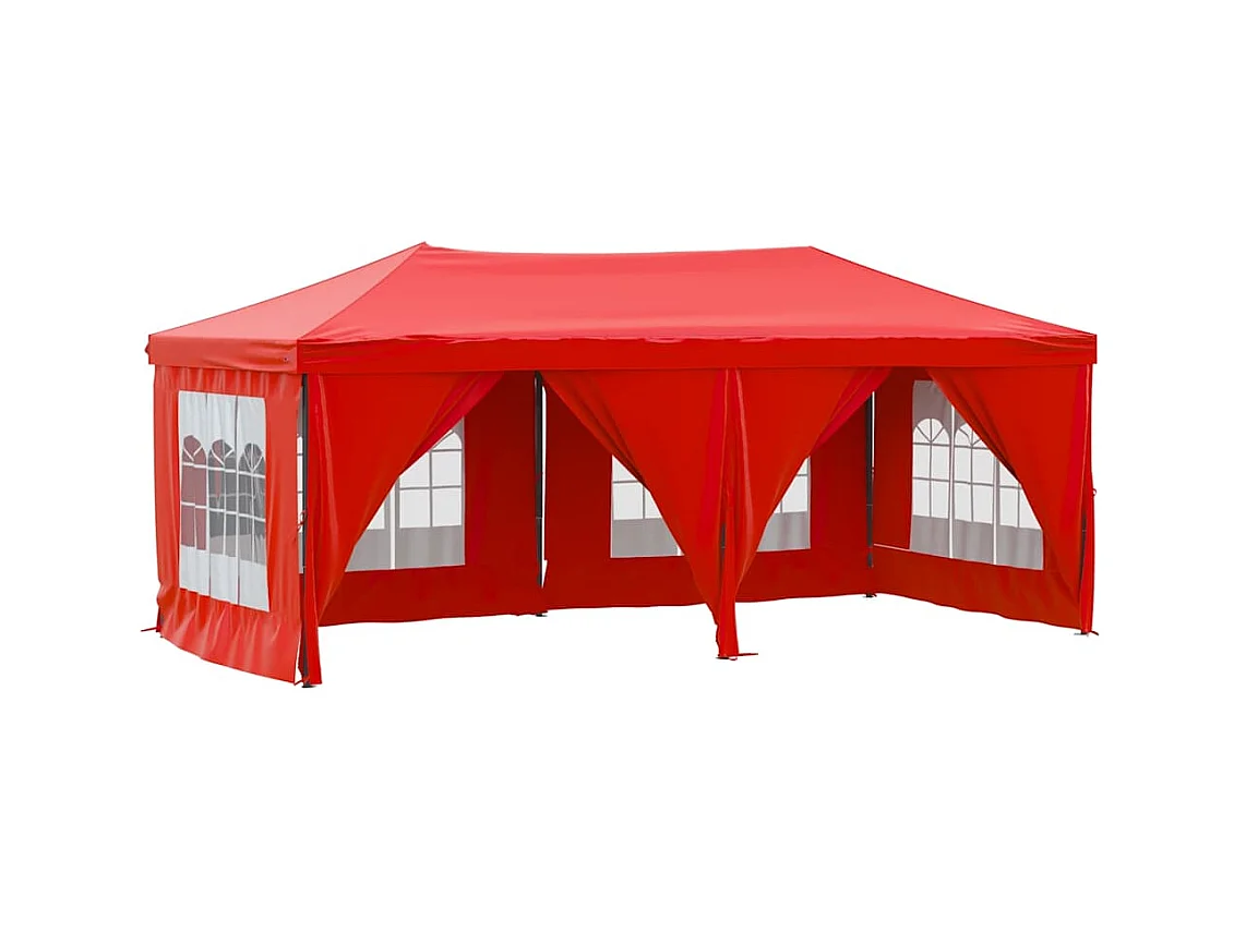 Carpa de recepción plegable con paredes Roja 3x6 m