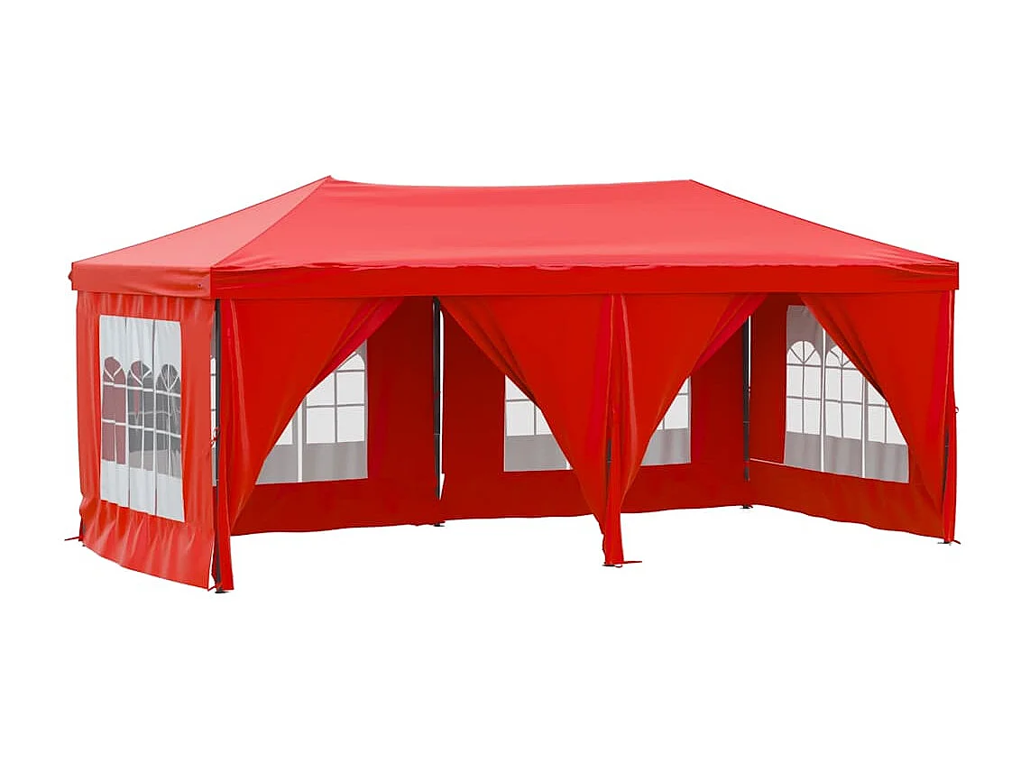 Carpa de recepción plegable con paredes Roja 3x6 m