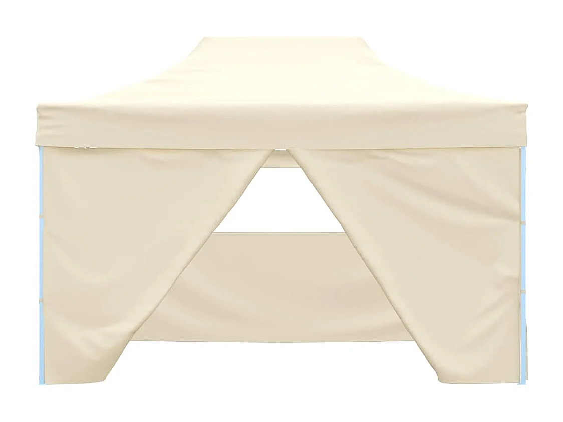 Tenda pieghevole con 4 pareti laterali 3 x 4,5 m Bianco crema