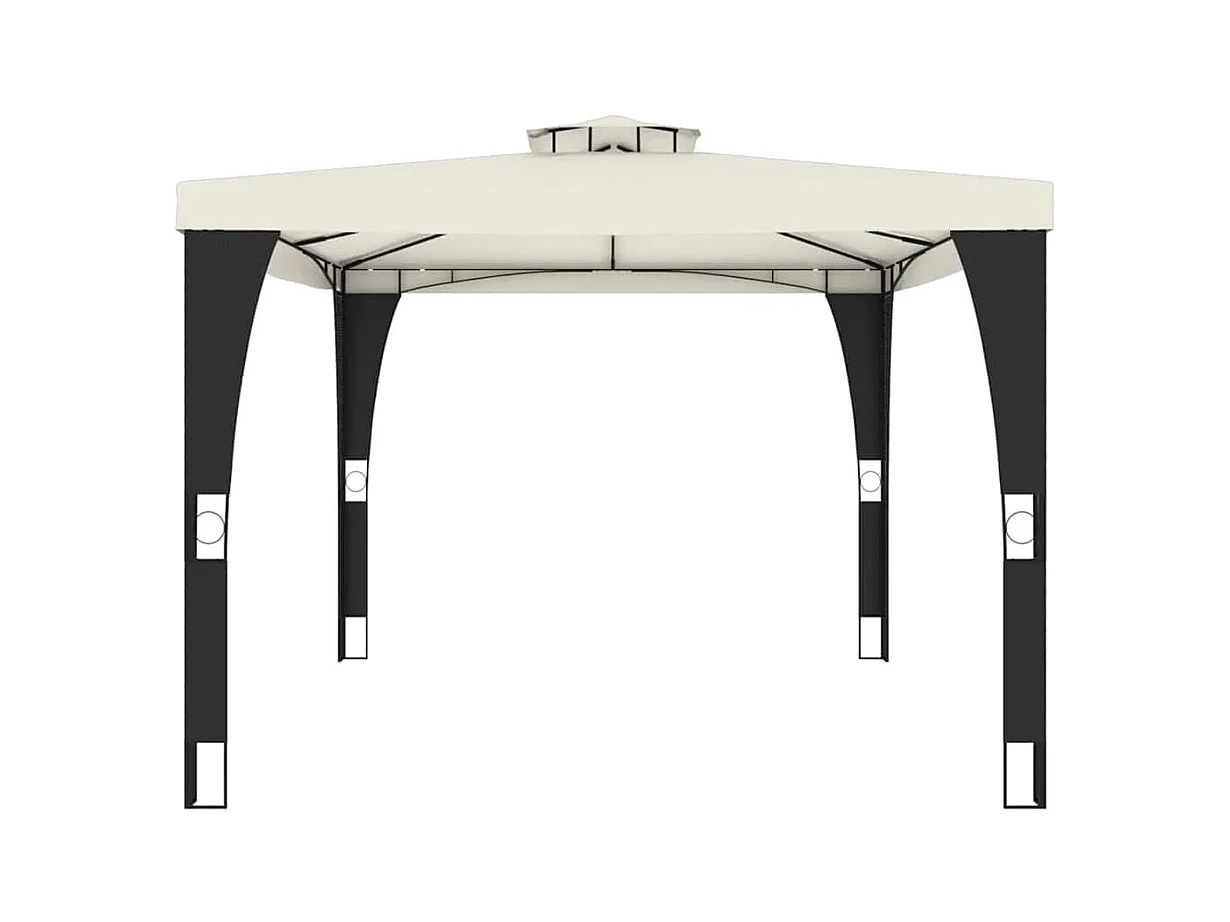 Cenador de doble techo crema 3,98x2,98 m acero