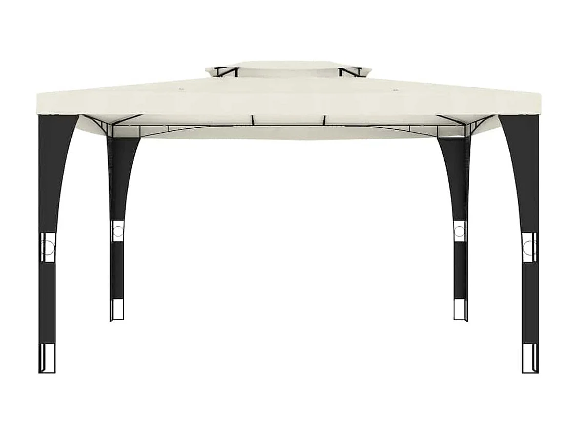 Cenador de doble techo crema 3,98x2,98 m acero