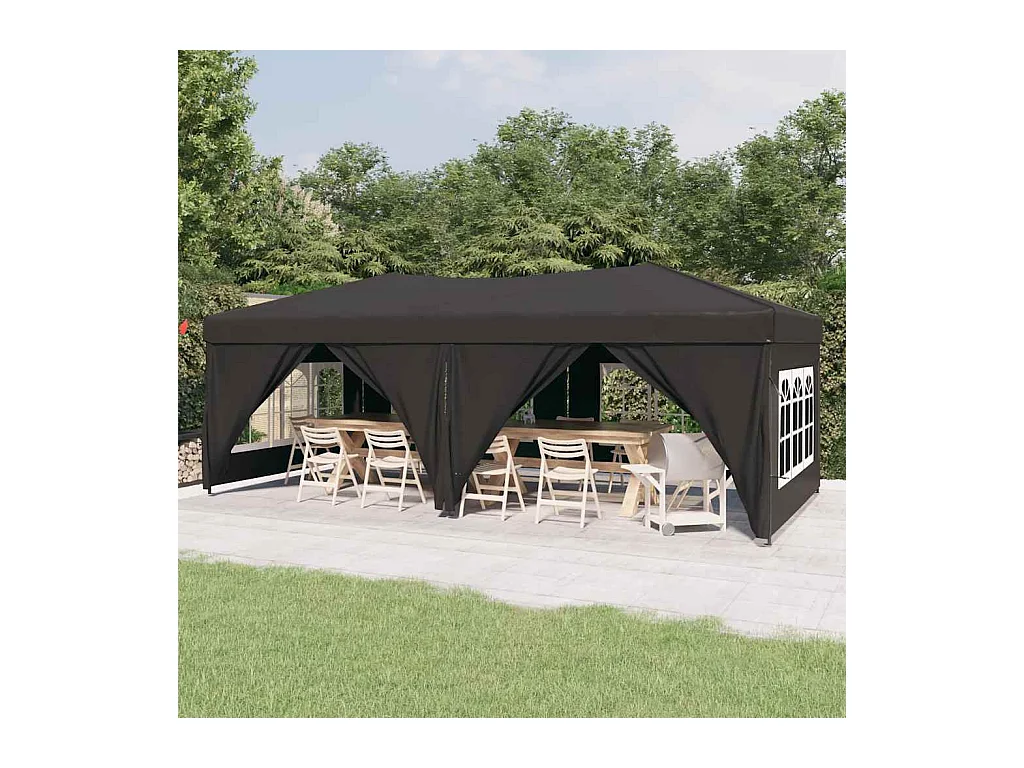 Carpa de recepción plegable con paredes Antracita 3x6 m