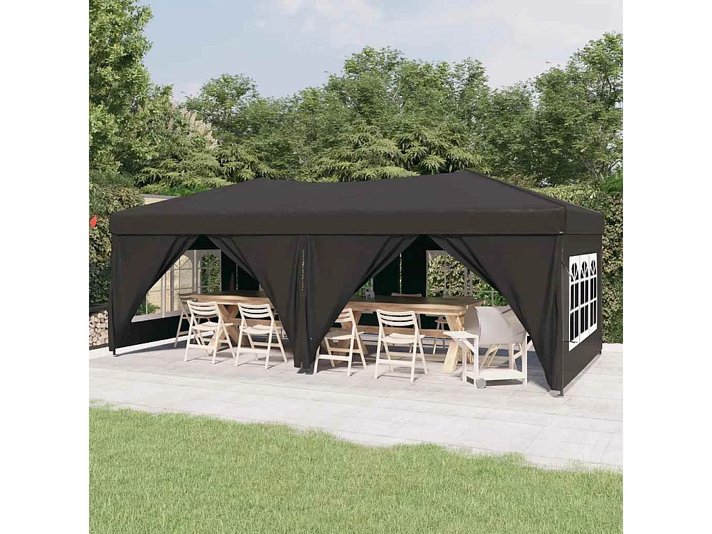 Carpa de recepción plegable con paredes Antracita 3x6 m