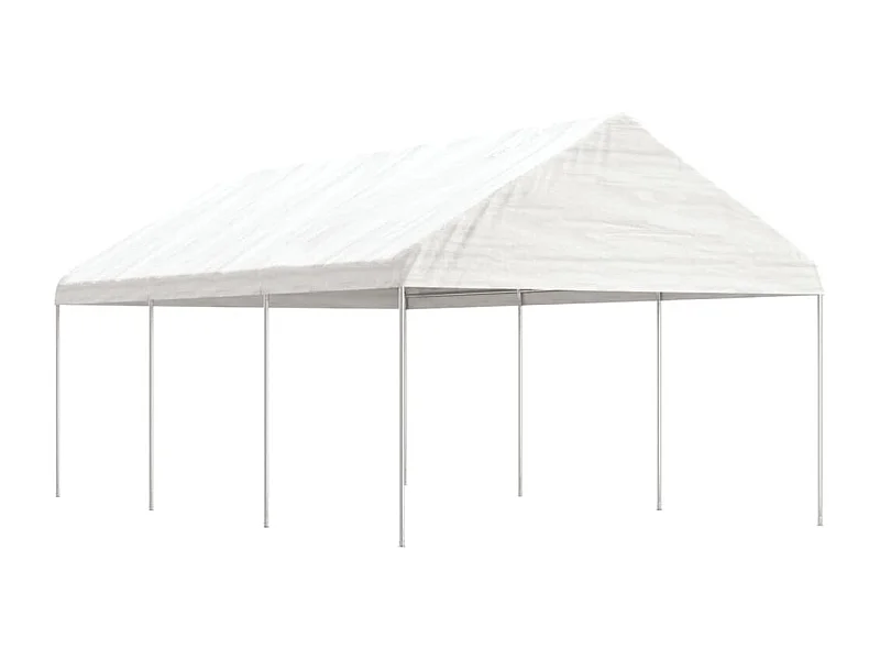 Gazebo con techo blanco 6,69x4,08x3,22 m polietileno