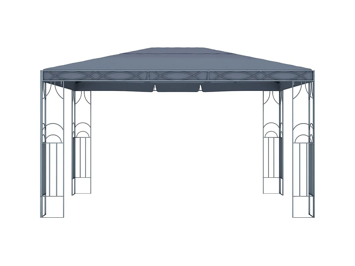 Gazebo con ghirlanda luminosa a LED 400x300 cm Antracite