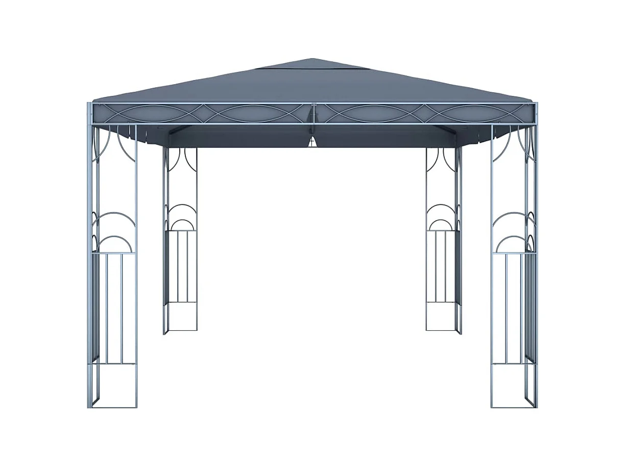 Gazebo con ghirlanda luminosa a LED 400x300 cm Antracite