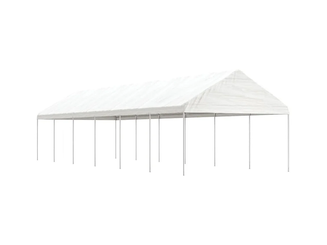 Gazebo con techo blanco 13,38x4,08x3,22 m polietileno