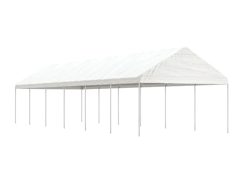 Gazebo con tetto bianco 13,38x4,08x3,22 m in polietilene