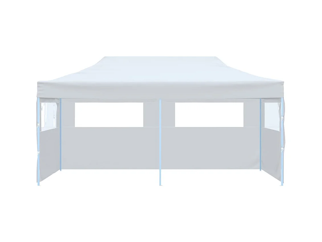 Carpa de recepción plegable con paredes 3 x 6 m Acero Blanco