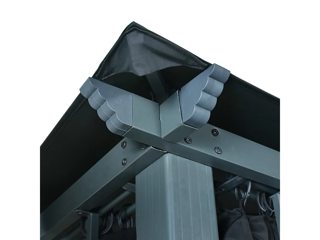 Tonnelle avec rideau 300x300 cm Anthracite Aluminium