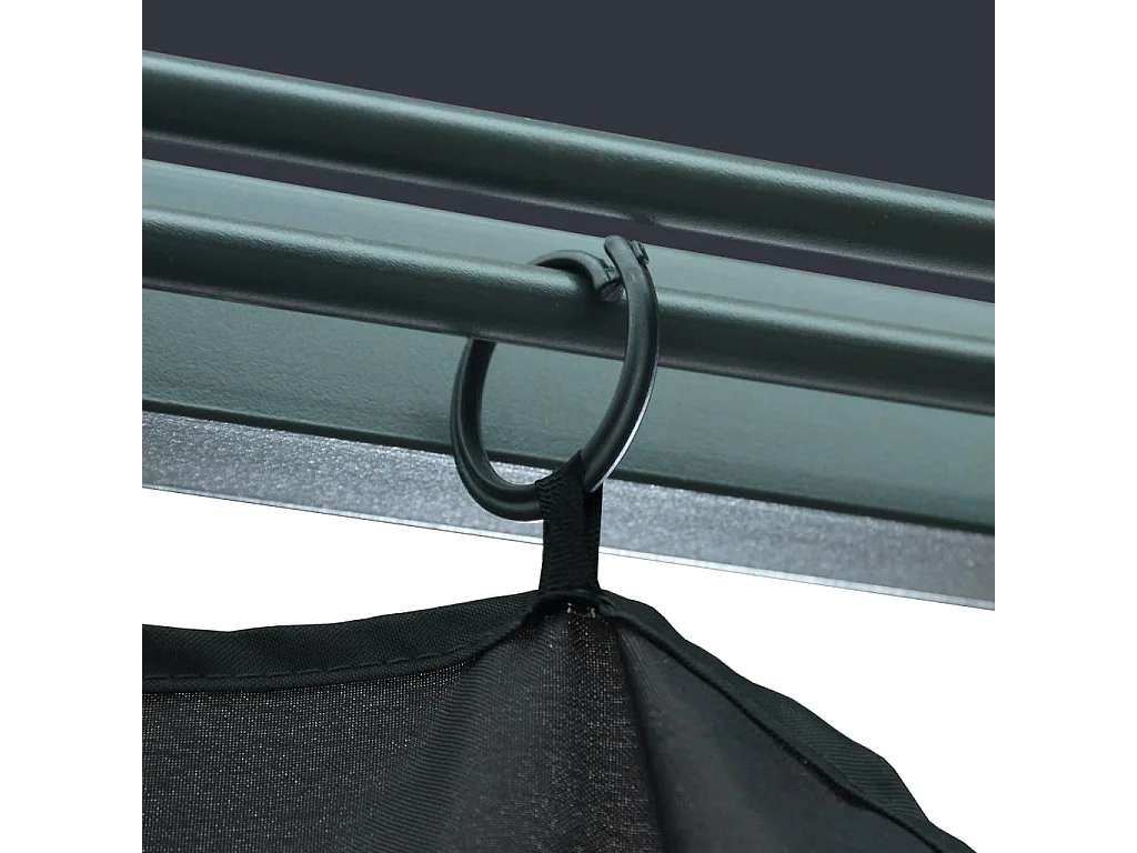 Tonnelle avec rideau 300x300 cm Anthracite Aluminium