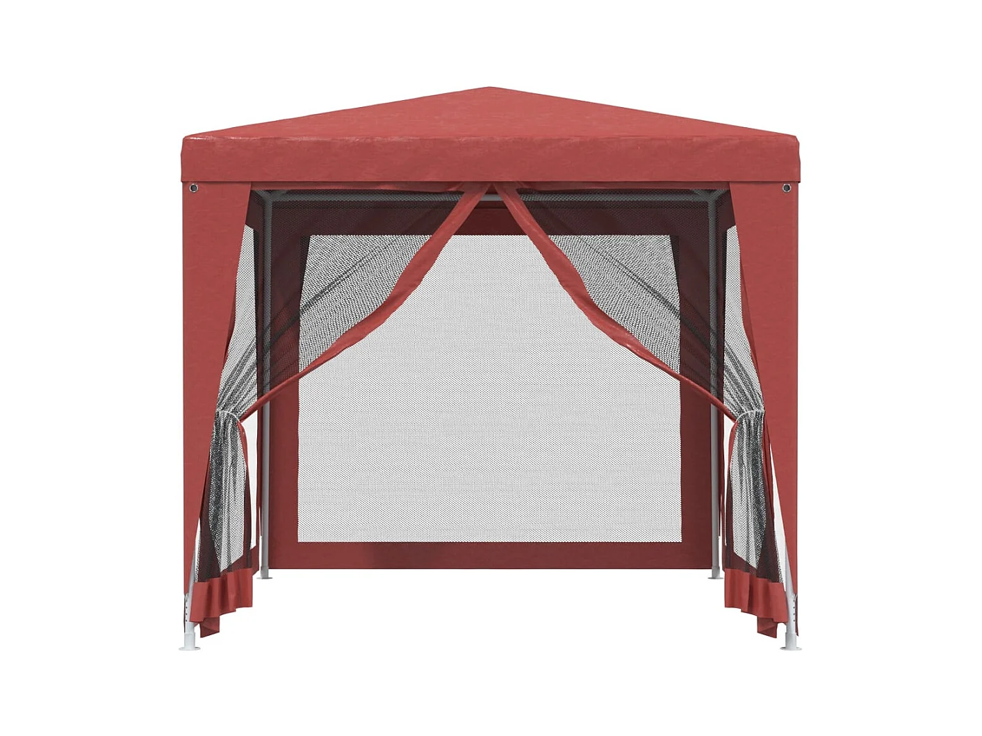 Carpa para fiestas con 4 paredes laterales de malla Roja 2,5x2,5 m