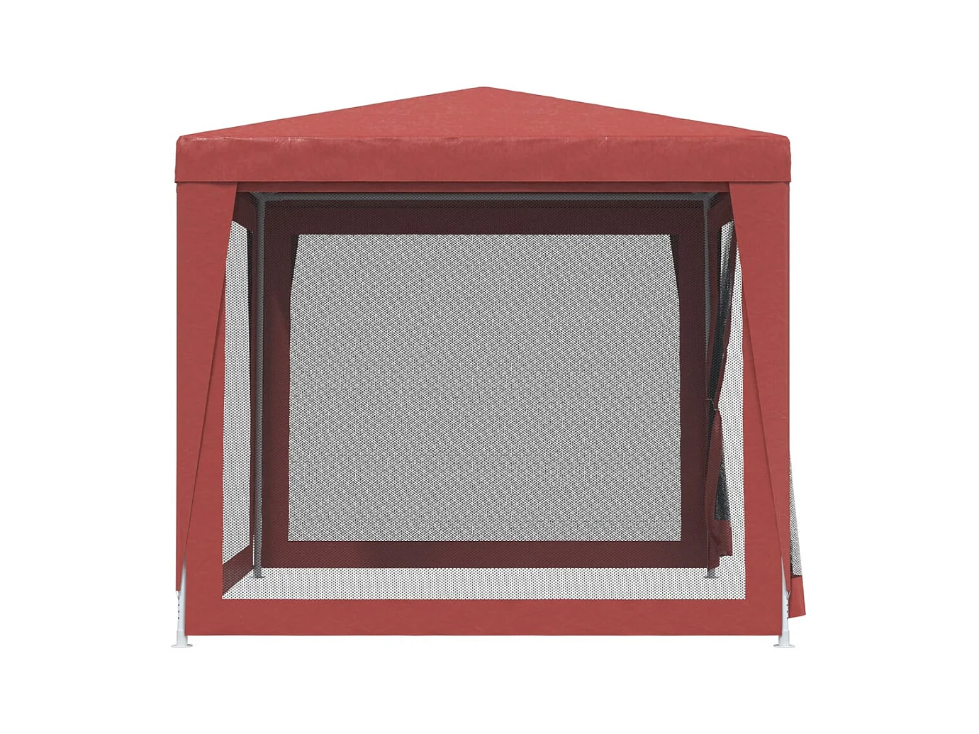 Carpa para fiestas con 4 paredes laterales de malla Roja 2,5x2,5 m