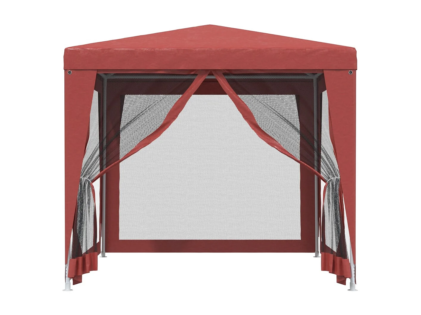 Carpa para fiestas con 4 paredes laterales de malla Roja 2,5x2,5 m