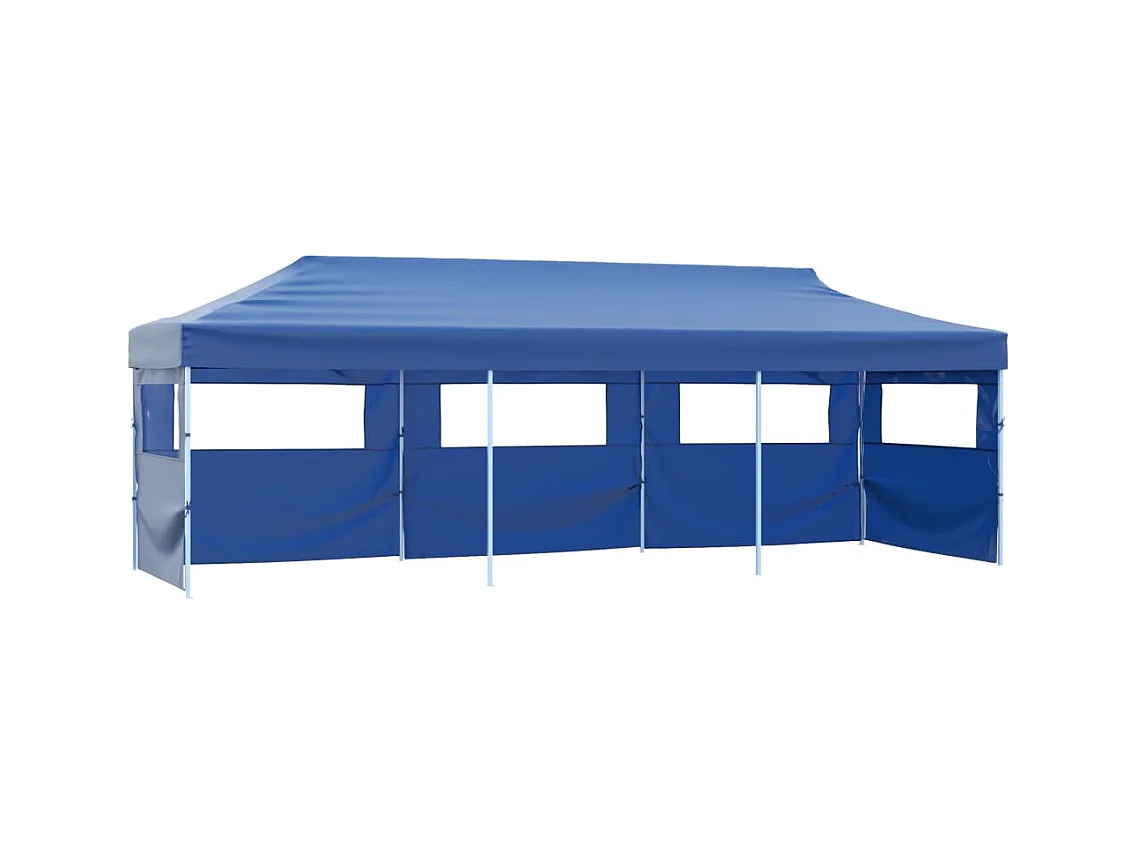Tenda pieghevole per ricevimenti a 5 pareti 3x9 m Blu