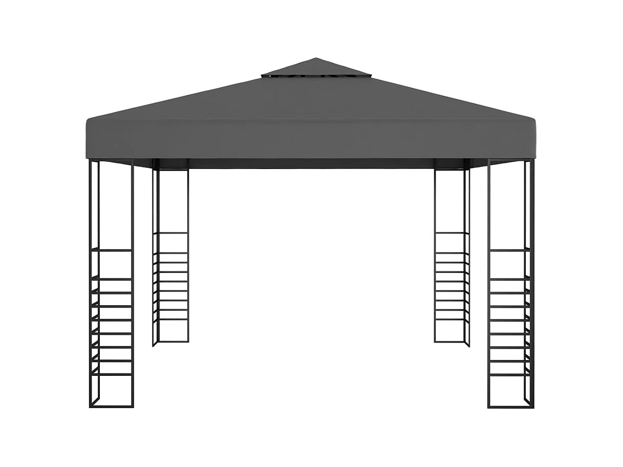 Gartenzelt mit LED-Beleuchtung 3x3 m Anthrazit