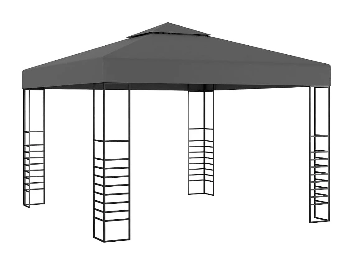 Gazebo da giardino con luci LED 3x3 m Antracite