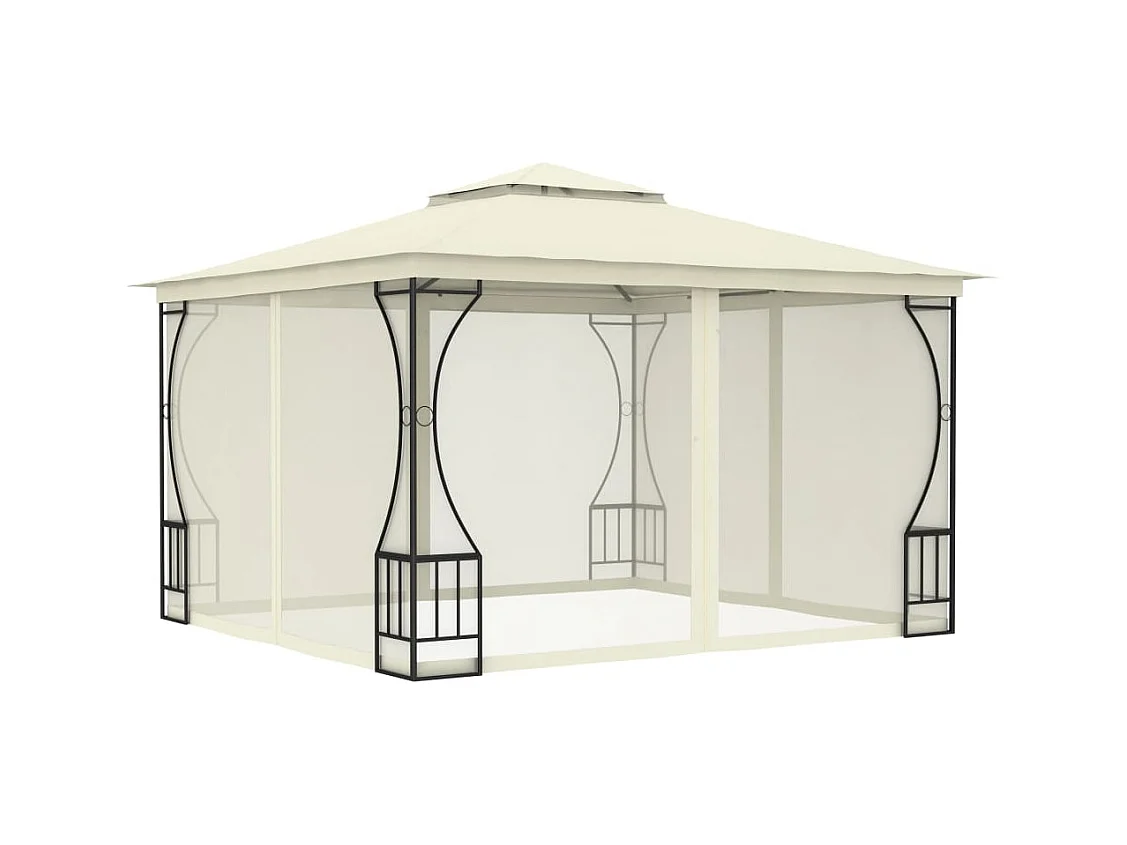 Cenador con mosquitera 300x300x265 cm Crema