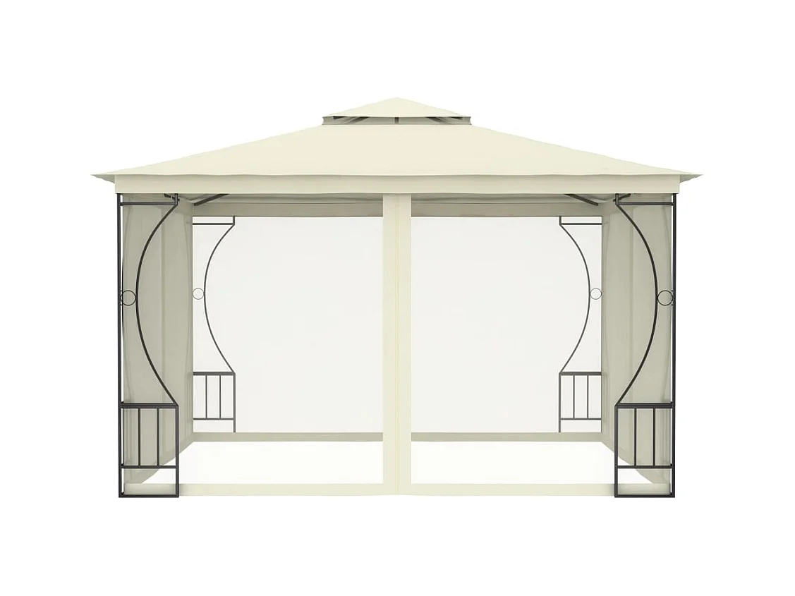 Cenador con mosquitera 300x300x265 cm Crema