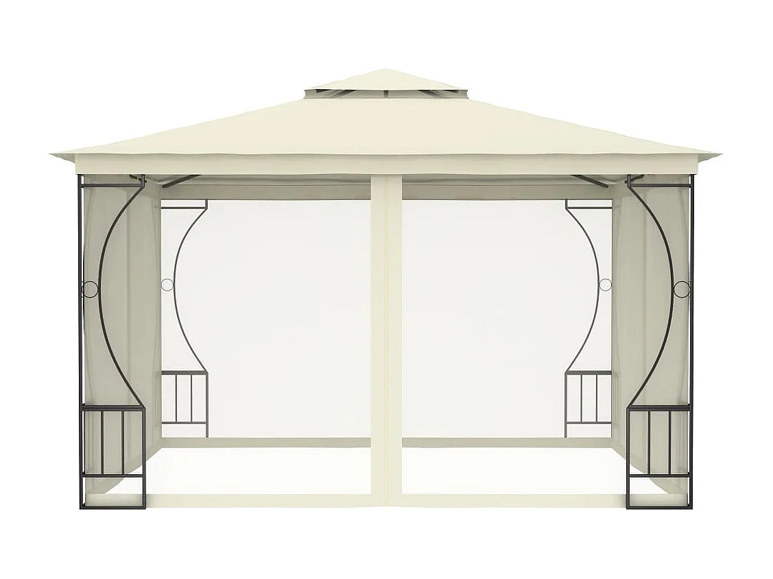 Cenador con mosquitera 300x300x265 cm Crema