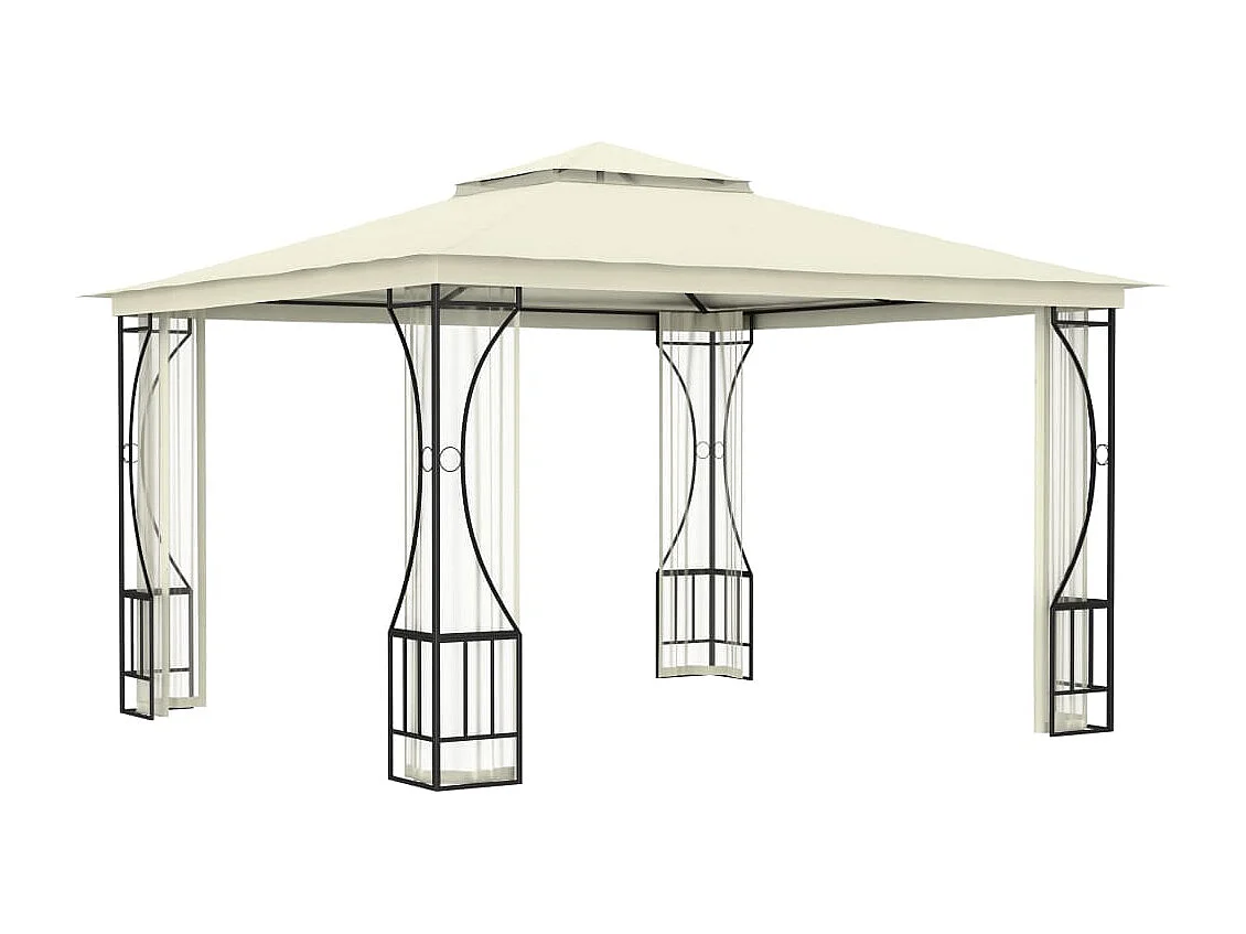 Cenador con mosquitera 300x300x265 cm Crema