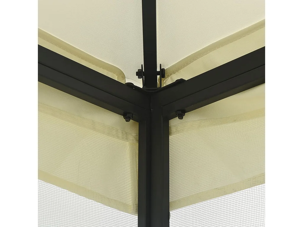 Cenador con mosquitera 300x300x265 cm Crema