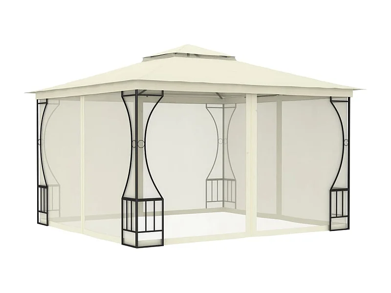 Gazebo con zanzariera 300x300x265 cm Crema
