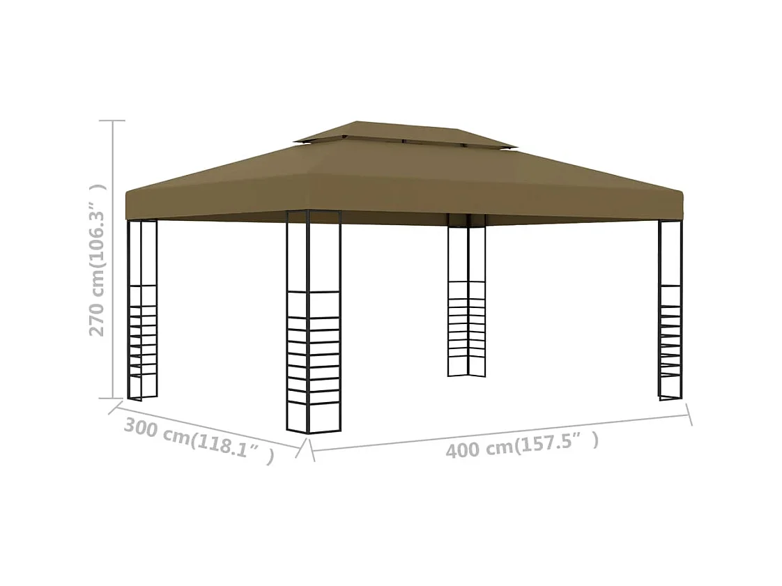 Marquesina 3x4 m Taupe 180 g/m²