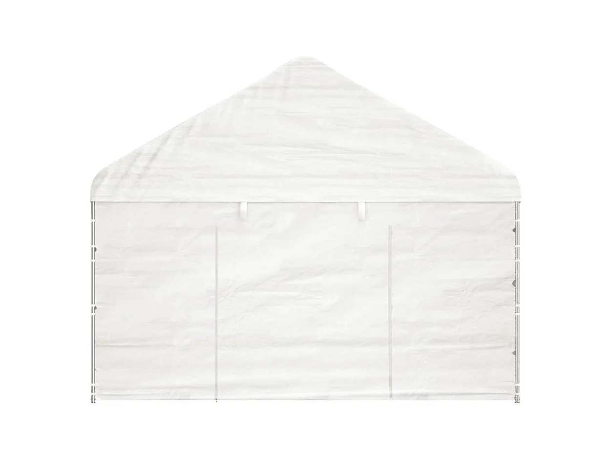 Gazebo con techo blanco 4,46x4,08x3,22 m polietileno