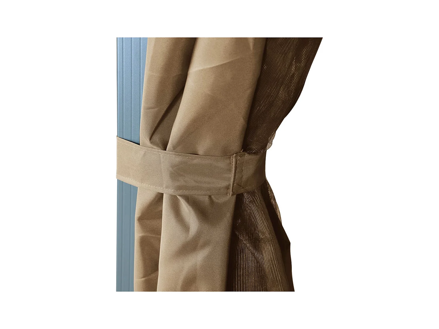 Cenador con cortina 300x300 cm Aluminio Taupe